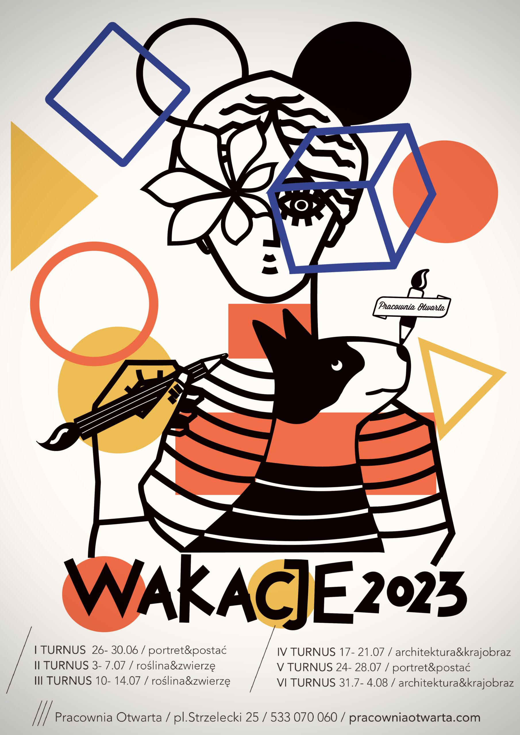 wakacje 2023 pól-kolonie dzieci letnie lato półkolonie kolonie wakacyjne zapisy Wrocław plener rysunek malarstwo