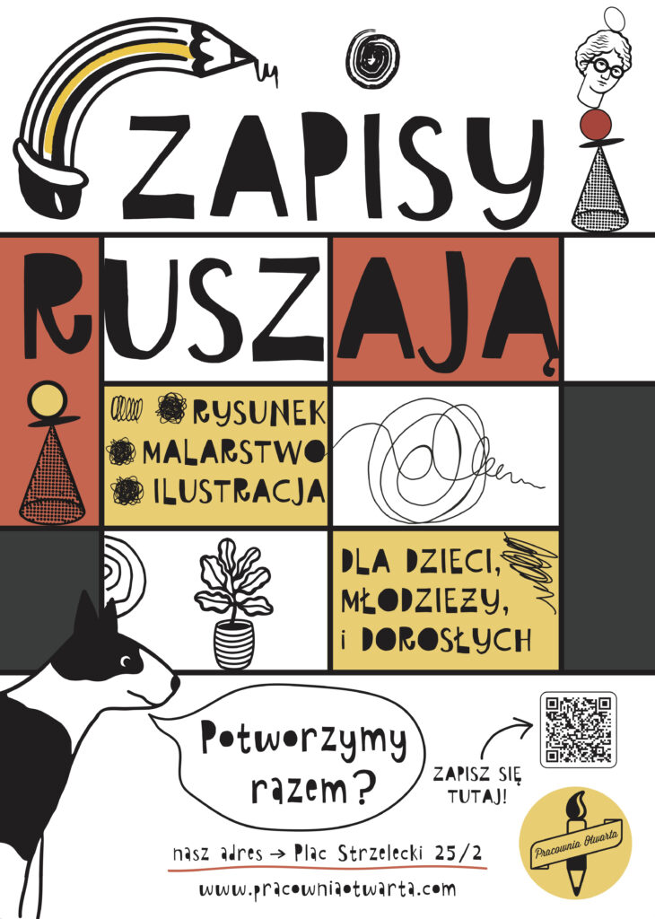 kurs rysunku Wrocław zajęcia plastyczne artystyczne pracownia otwarta ilustracja rysunek nauka dzieci młodzież dorośli hobby zapisy 2024/25 rysunek malarstwo