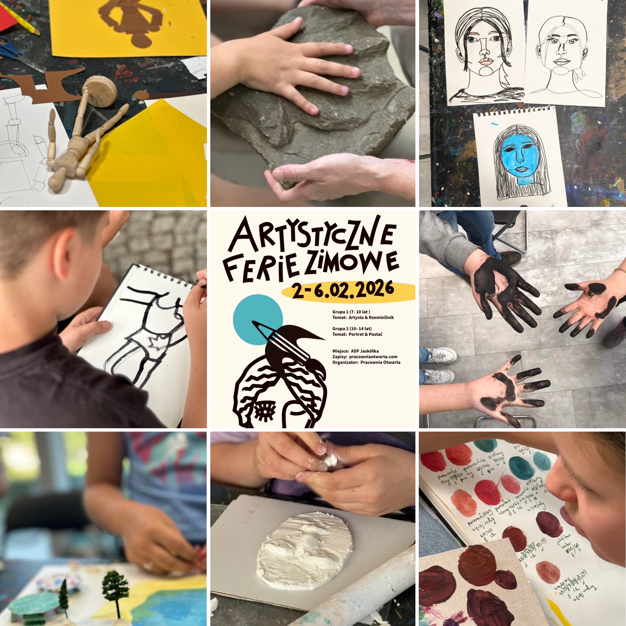 ferie zimowe wrocław artystyczne asp szkoła jaskółka dzieci zima 2026